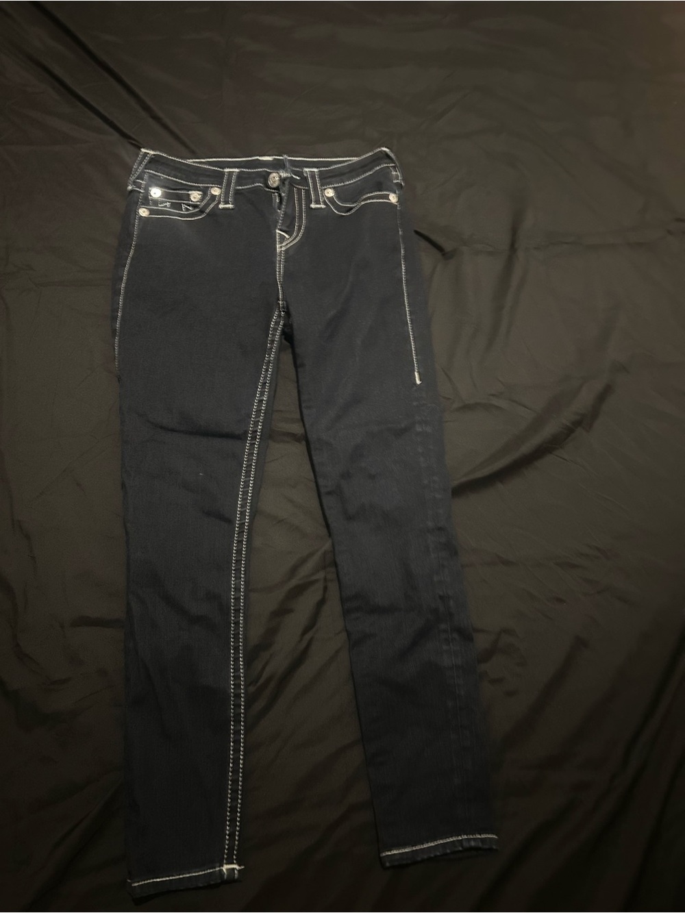 Sears Black Skinny Jeans with White Contrast Stitching